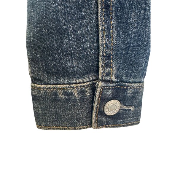 Gap Denim Stretch Jacket Women XS Dark Wash Blue Casual Button Front - Picture 4 of 5